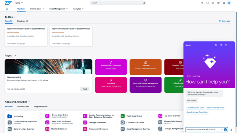 SAP S4HANA Cloud Joule