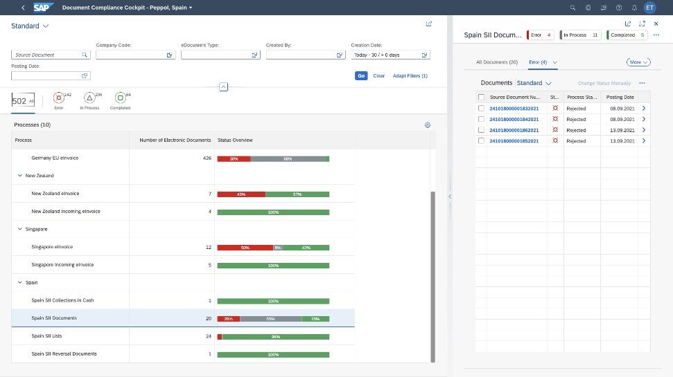 SAP Document and Reporting Compliance