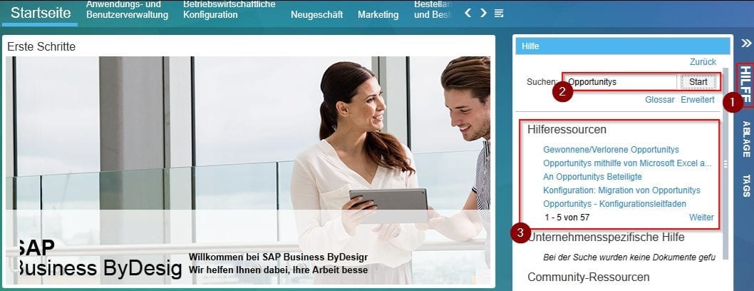 SAP Business ByDesign – Quick Guides nutzen